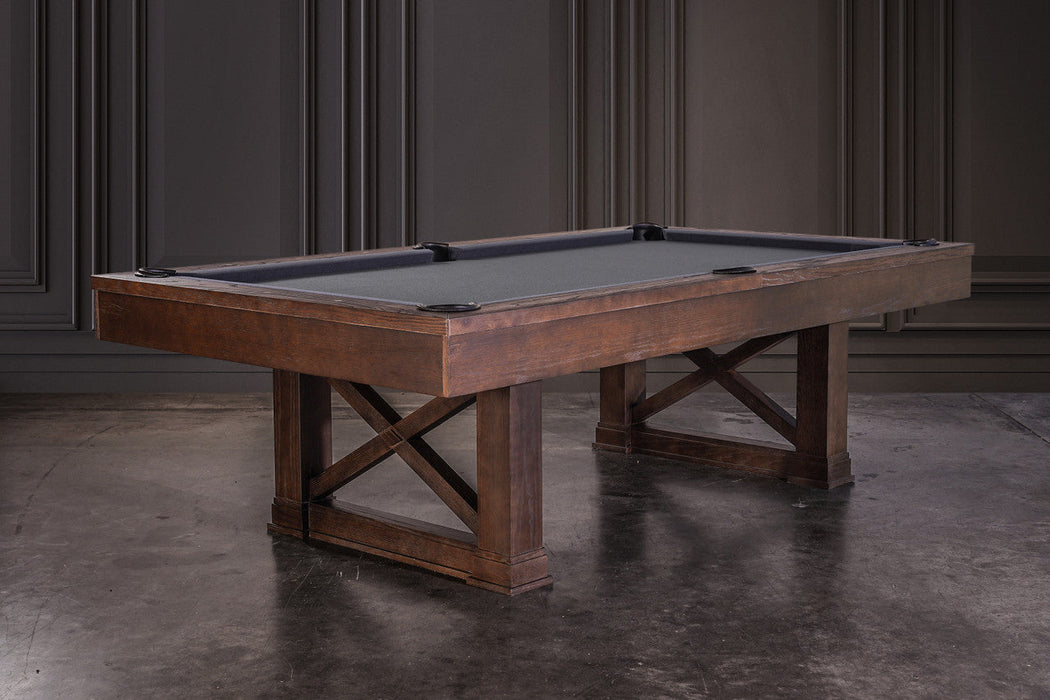 Nixon Nora 8' Slate Pool Table in Brownwash Finish w/ Dining Top Option