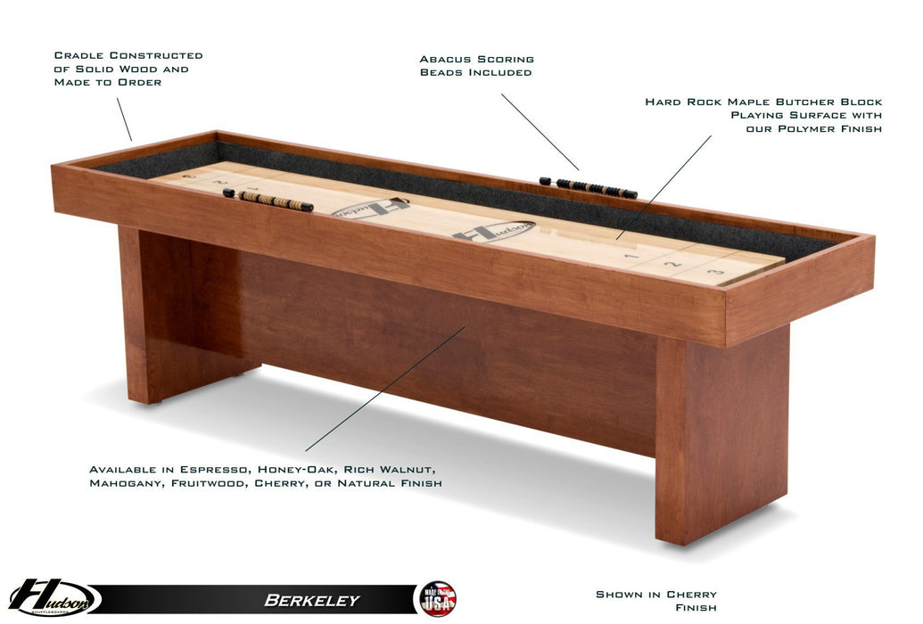 Furniture Style Hudson Berkeley Shuffleboard Table 9'-22' with Custom Stains