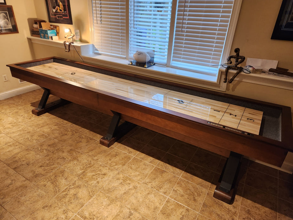 Playcraft 12' Santa Fe Pro-Style Shuffleboard Table in Cocoa Bean