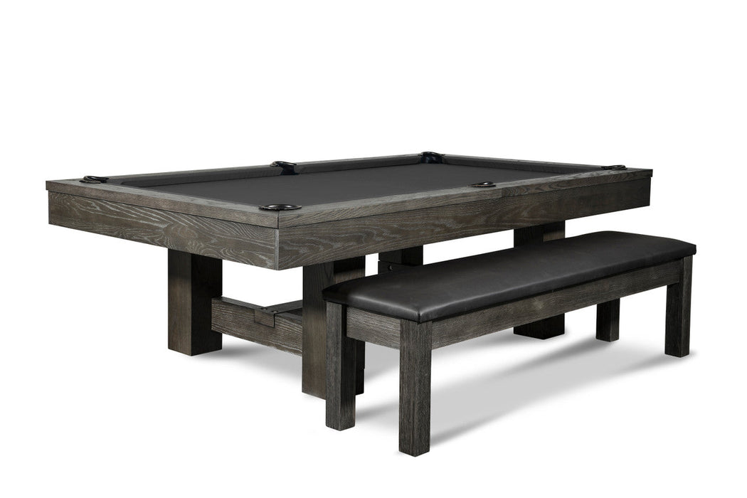 Nixon Rocky 8' Slate Pool Table in Charcoal Finish w/ Dining Top Option with Benches