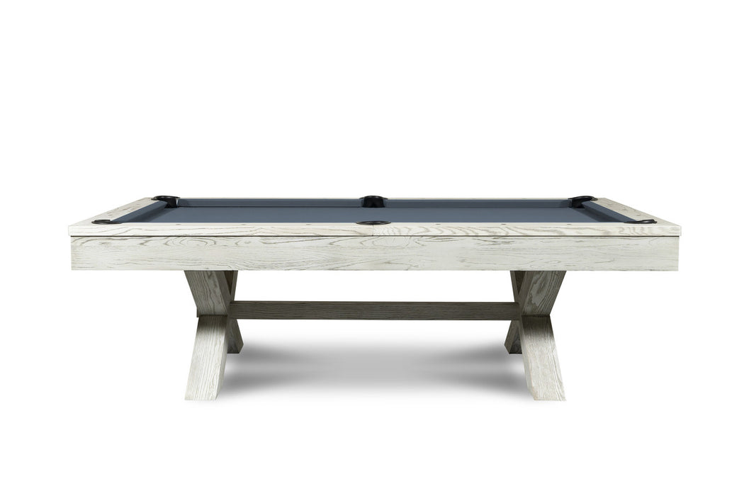 Nixon CrissyCross 8' Slate Pool Table in Whitewash Finish w/ Dining Top Option