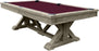 Playcraft Brazos River 8' Slate Pool Table w/ Leather Drop Pockets in Weathered Gray