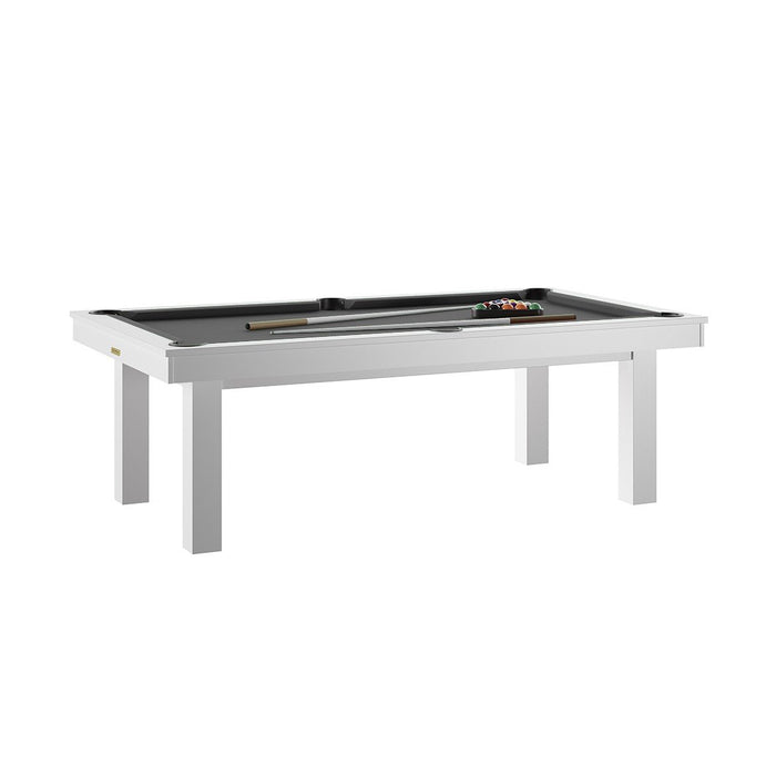 Rene Pierre Billiards Lafite White Pool Table with Dining Top