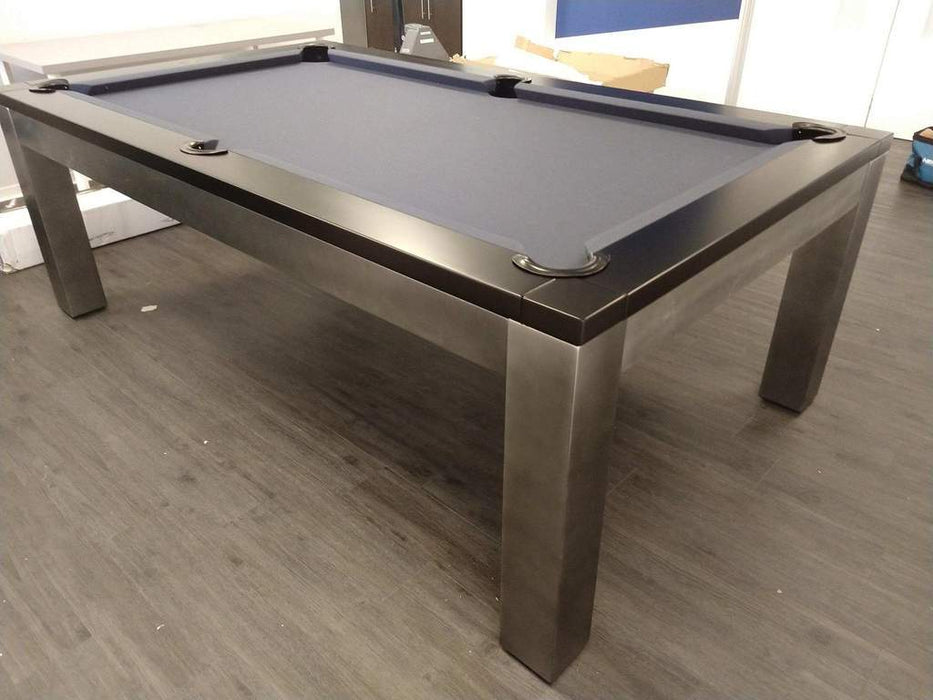 Playcraft Monaco 8' Slate Pool Table with Dining Top with Steel Grey Felt